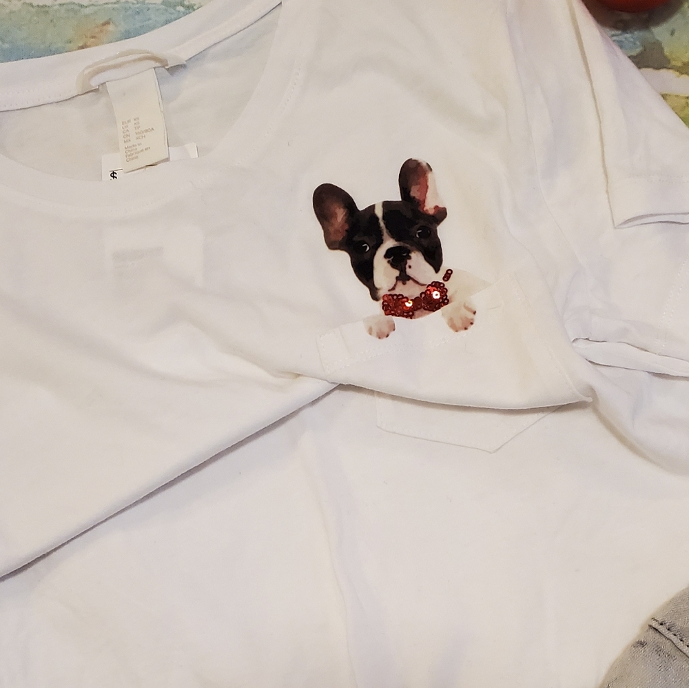 🆕️H&M Dog In Pocket Tee - Picture 3 of 6